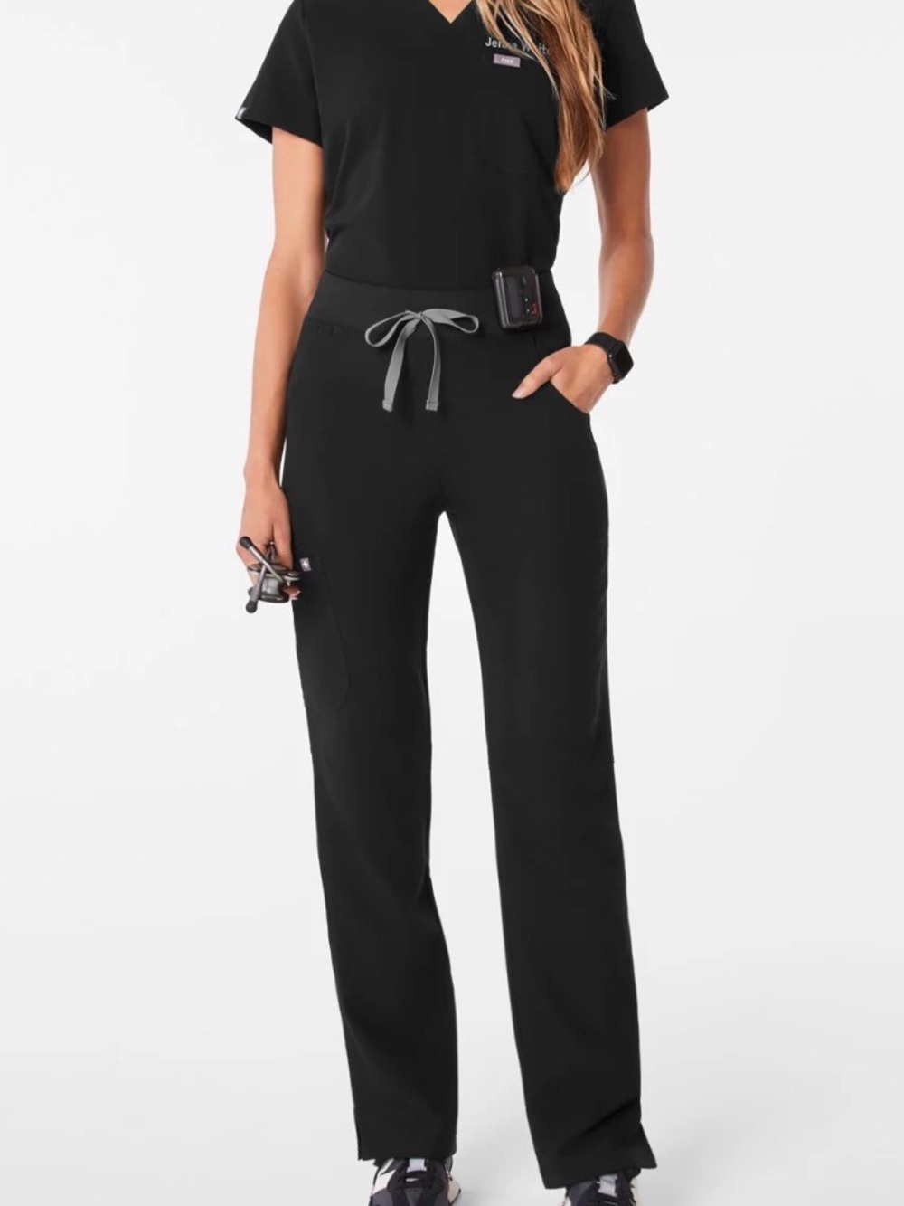 Figs Women’s Kade Straight-Leg Scrub Pant, Black, Small